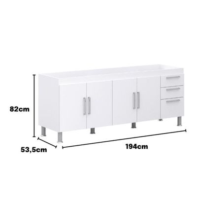 Gabinete De Pia Gemeos 2,00m Branco