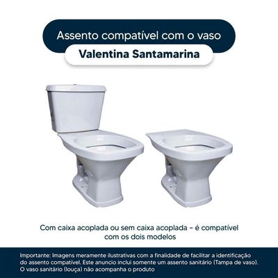 Assento Sanitário Soft Close Valentina Preto Para Vaso Santamarina