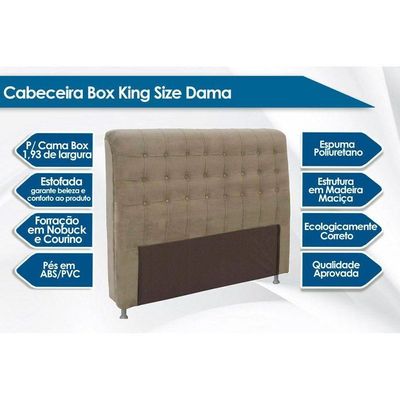 Painel De Cama Box Estofada King Dama Plus Suede Cinza - Simbal