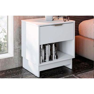 Mesa Cabeceira Casal 1145 Com 1 Gaveta Branco Carraro