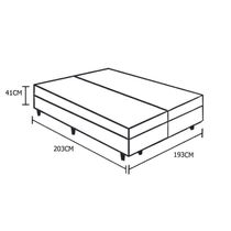 Cama Box Baú Blindado King Bipartido Homequeen Sintético Marrom 41x193x203