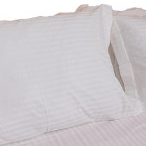 Jogo De Cama Stripe 300 Fios Cama Solteiro 2 Peças - Magic Enxovais Branco