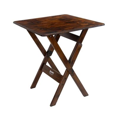 Conjunto Mesa Dobrável 60x60cm Com 4 Cadeiras Em Madeira Maciça - Imbuia - Marrom