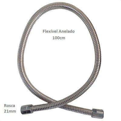 Flexível Anelado Inox Cromado Para Torneira Pré Lavagem Rdx