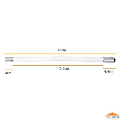 Tubo Articulado Silicone Branco Arejador Latão Cromado