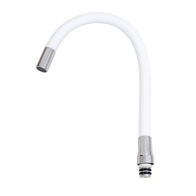 Tubo Articulado Silicone Branco Arejador Latão Cromado