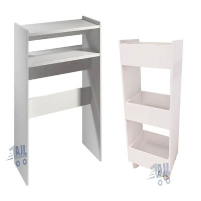 Kit De Esmaltes Expositor Carrinho Auxiliar Clinica 70Cm Madeira