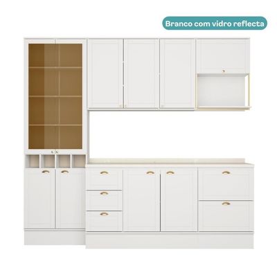 Armário De Cozinha Completa C Balcão Milla Muse Carraro Branco