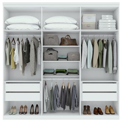 Guarda-Roupa Casal Alonzo 6 Portas 4 Gavetas Branco