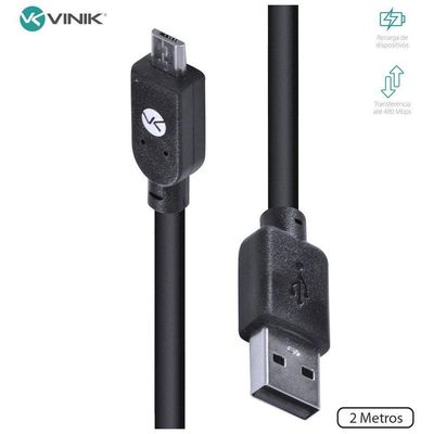 Cabo Usb X Micro Usb B 2.0 1.8m Preto Musb-2