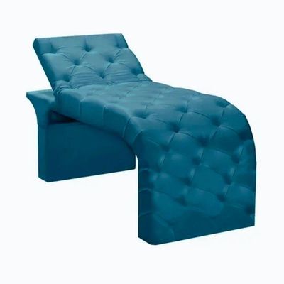 Maca Estofada Estética Cílios Regulável Spa Veludo Valentina Azul Turquesa