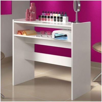 Kit De Esmaltes Expositor Carrinho Auxiliar Clinica Madeira