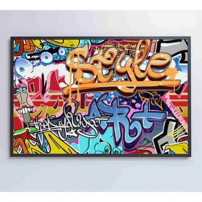 Quadro Grafite Street Art Medidas 90x60 Cm Impressão Vidro Acrílico