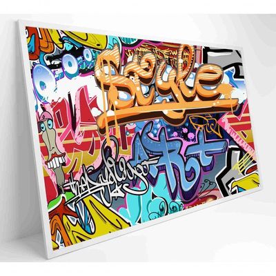 Quadro Grafite Street Art Medidas 90x60 Cm Impressão Vidro Acrílico