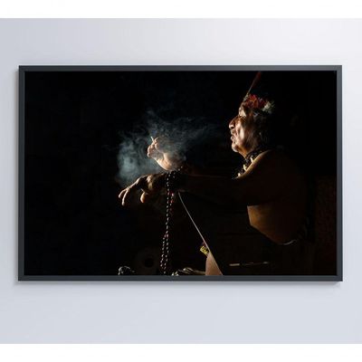 Quadro índio Ritual Amazônia Medidas 120x80 Cm Impressão Tecido Canvas
