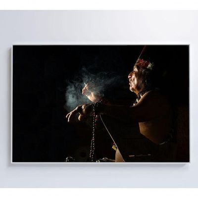 Quadro índio Ritual Amazônia Medidas 120x80 Cm Impressão Tecido Canvas