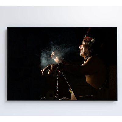 Quadro índio Ritual Amazônia Medidas 120x80 Cm Impressão Tecido Canvas