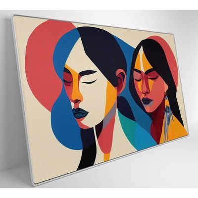 Quadro Ilustração Mulher Indígena Medidas 120x80 Cm Impressão Vidro Acrílico