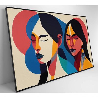 Quadro Ilustração Mulher Indígena Medidas 120x80 Cm Impressão Vidro Acrílico