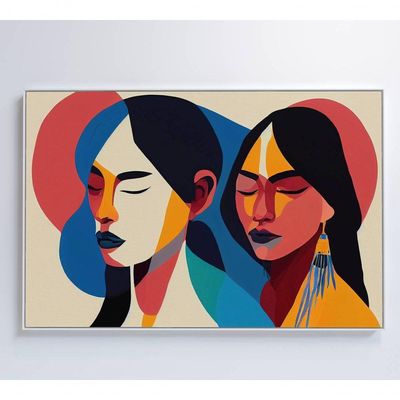 Quadro Ilustração Mulher Indígena Medidas 120x80 Cm Impressão Vidro Acrílico