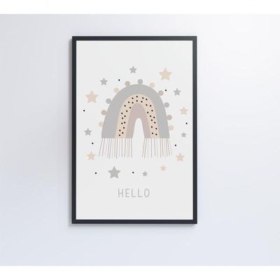 Quadro Infantil Boa Noite Estrelas Medidas 40x60 Cm Impressão Vidro Acrílico