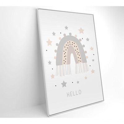 Quadro Infantil Boa Noite Estrelas Medidas 40x60 Cm Impressão Vidro Acrílico