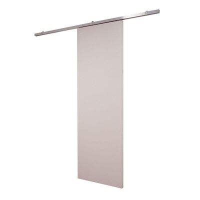 Porta De Correr Branco Prime Com Kit Alumínio Cinza Claro - 210x70