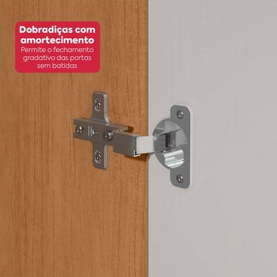 Guarda-Roupa Casal 100% MDF 8 Portas Easy Glow com Espelhos e Pés Amendoa Clean/Off White