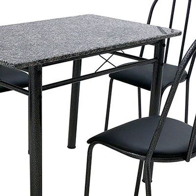 Conjunto de Mesa com 4 Cadeiras Genebra Preto