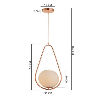 Lustre Pendente Bravalumi Pérola Fallen Globo E27 Bivolt Rose Gold