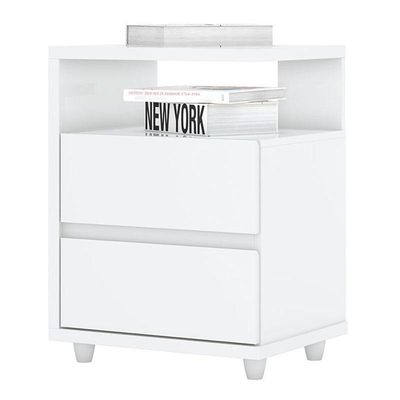Mesa De Cabeceira Campeche Branco Brilho - Henn