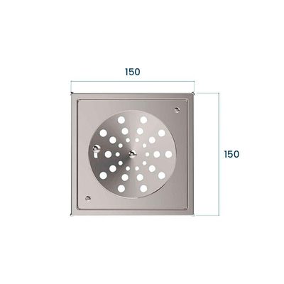 Grelha Para Ralo Quadrado Blukit 15x15 Com Caixilho Cromado