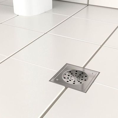 Grelha Para Ralo Quadrado Blukit 15x15 Com Caixilho Cromado