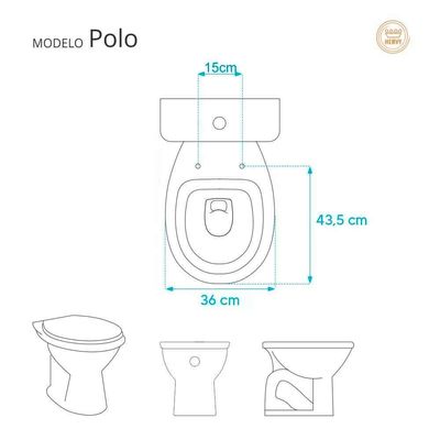 Assento Sanitário Soft Close Polo Azul Para Vaso Hervy