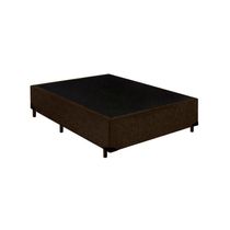 Base Box Casal Blindado Extremo Reforçado Homequeen Suede Marrom 40x138x188