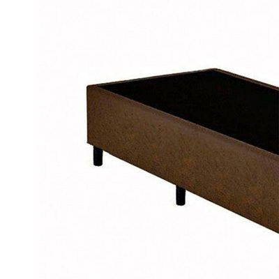 Base Box Blindado Solteiro Homequeen Suede Marrom 40x88x188