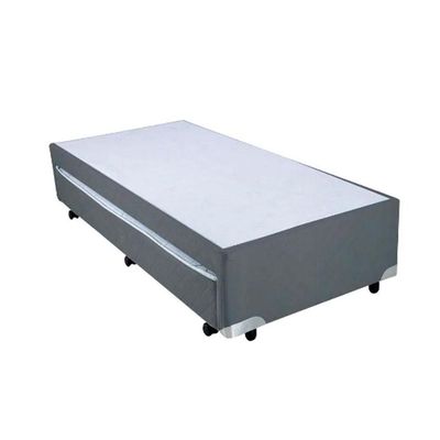 Cama Box Bicama Auxiliar Solteiro Suede Espuma 8cm 40x88x188 Cinza