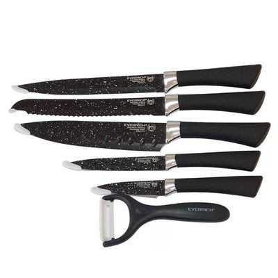 Conjunto De Facas Churrasco Faqueiro 6 Peças Inox Antiaderente