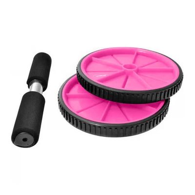 Roda Para Exercício Abdominal Lombar Exercise Wheel Rosa - Liveup