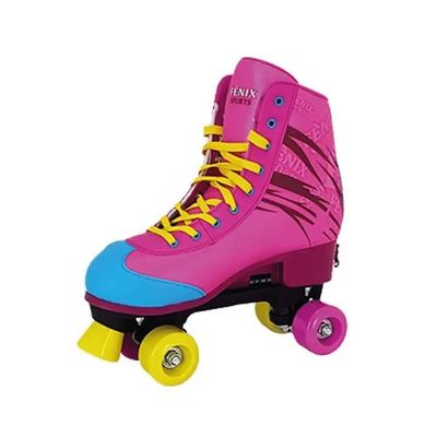 Patins Roller Skate 4 Rodas Rosa Tamanho 35 Ao 38 Ajustável Fenix
