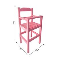Cadeira Papinha Para Bebê Com Trava Fixa Em Madeira Maciça - Rosa - Rosa