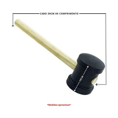 Martelo Borracha 80mm Preto