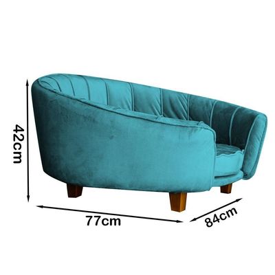 Poltrona Cama Caminha Pet Laddi Veludo Azul Turquesa Dvinn Azul Turquesa