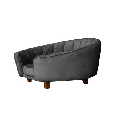 Poltrona Cama Caminha Pet Laddi Veludo Grafite Dvinn Grafite