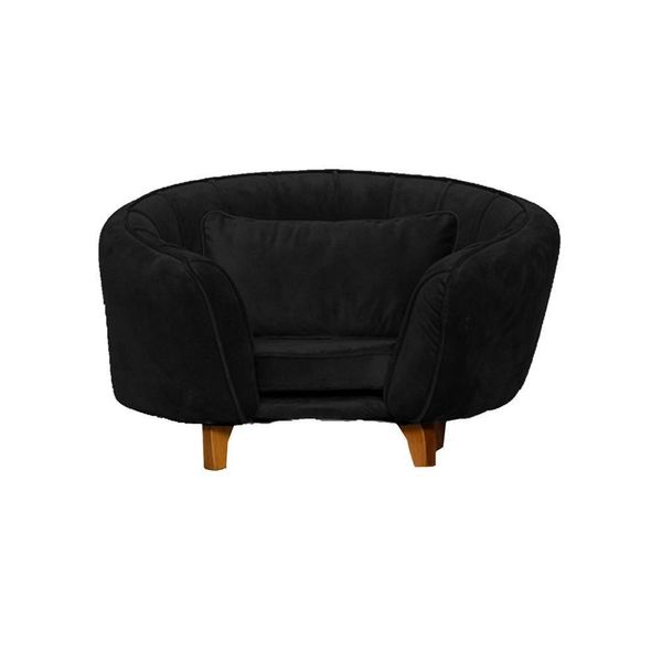 Poltrona Cama Caminha Pet Baby Laddi Veludo Preto Dvinn Preto