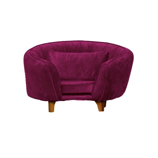 Poltrona Cama Caminha Pet Baby Laddi Veludo Marsala Dvinn Marsala