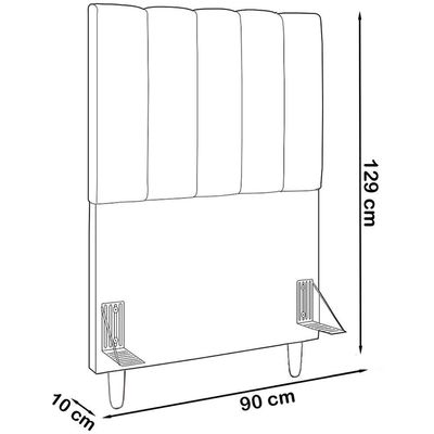 Cabeceira Solteiro 90cm Arlla Linho Marrom Rm Marrom