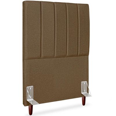 Cabeceira Solteiro 90cm Arlla Linho Marrom Rm Marrom