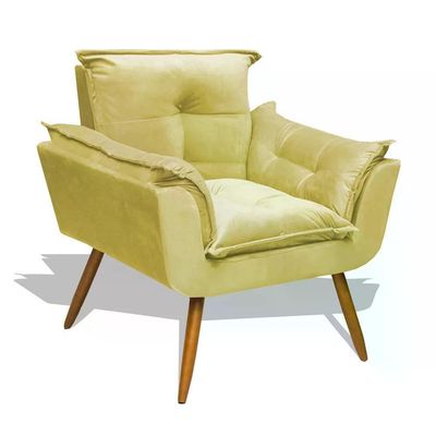 Kit Poltrona Opala Com Puff Opala - Amarelo Amarelo