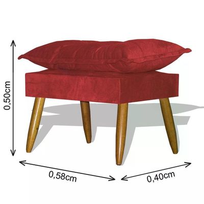 Kit Poltrona Opala Com Puff Opala - Vermelho Vermelho